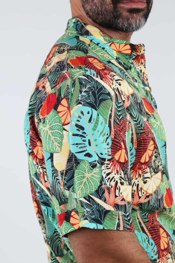 Camisa hawaiana de manga corta para hombre estampado Tropical Para Hombre